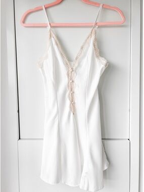 Cream satin babydoll nightie dress